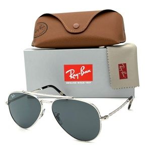 Ray Ban NEW AVIATOR RB3625 003/R5 Silver / Blue 58mm Sunglasses